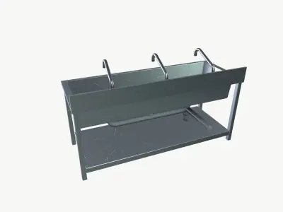 Industrial Washing Sink 3D model