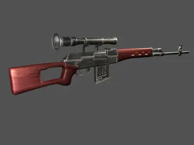 SVD sniper rifle Low-poly 3D model