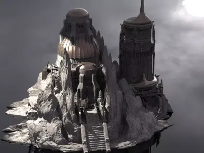  Akhmim Cliff tower 3D model
