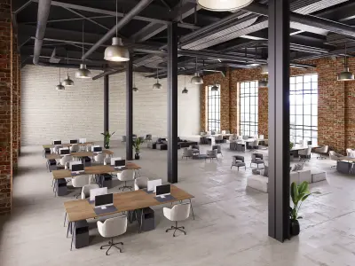 interior scene loft office 05 3D model