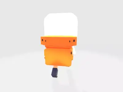 robot with backpack Low-poly 3D model