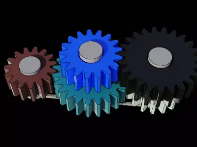 Animated Gears 8 3D model