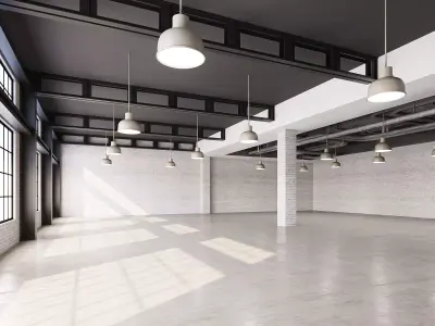 low poly interior loft office hall 03 Low-poly 3D model
