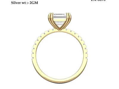  Asscher Solitair Ring 3D print model get