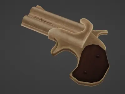 Derringer Pistol Low-poly 3D model