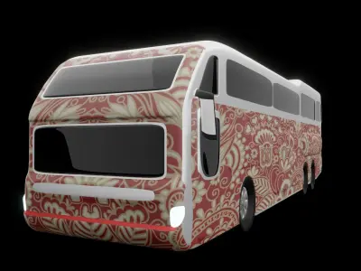 city bus low poly 3D model