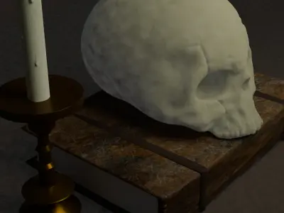 skull and the book Free 3D model
