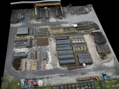 factory steel industrial storage drone photogrammetry 3D model