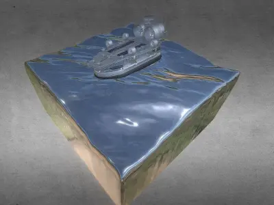 Animated Ocean Scene  Free 3D model