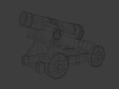 Cannon Low-poly 3D model 10