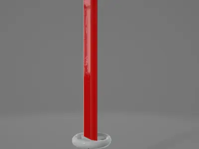 Thick Red Blade 3D Model - Stylized Weapon for Games and Renders Low-poly 3D model