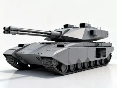 Realistic Futuristic Main Battle Tank 3D Model Low-poly 3D model