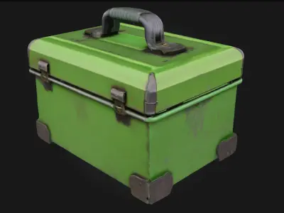 Green Metal Case  Rugged Utility Storage for Tactical  3D model
