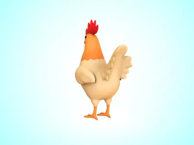 Cartoon Chicken Cute 01 Low-poly 3D model