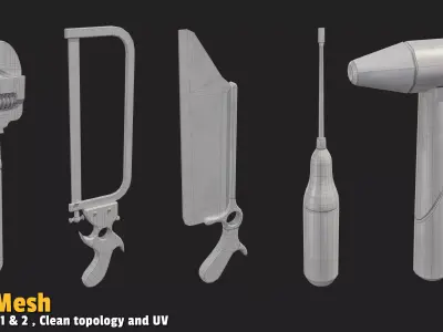 5 Tools  Base Mesh VOL01 Low-poly 3D model
