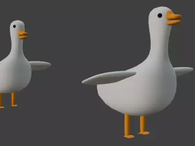 Goose Cartoon Free low-poly 3D model
