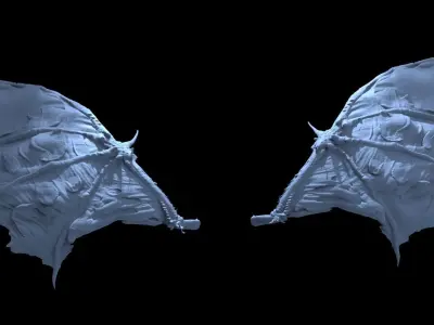 Dark Bat Wings 3  3D model