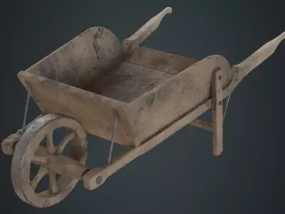Wheelbarrow 4D Low-poly 3D model