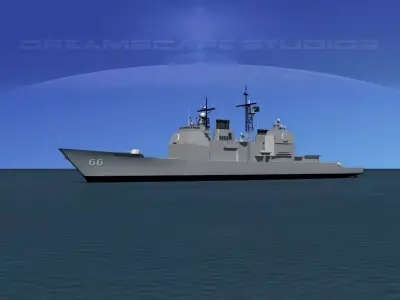 Ticonderoga Class Cruiser CG66 USS Hue City 3D model