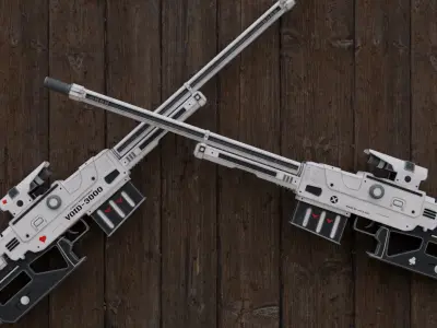 Stylized Sniper Rifle VOID 3000 Low-poly 3D model