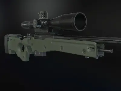 AWM Sniper Rifle Low-poly 3D model shop