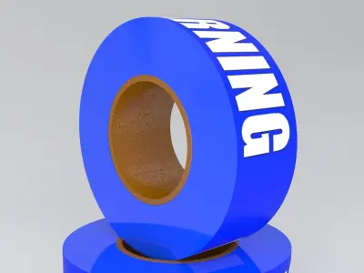 WARNING Tape Blue 3D model
