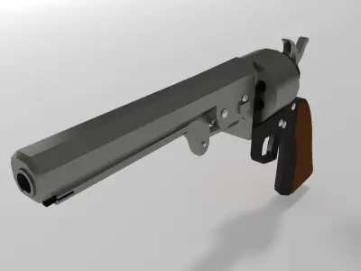 old revolver  Low-poly 3D model