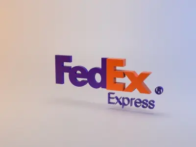 FedEx logo Low-poly 3D model