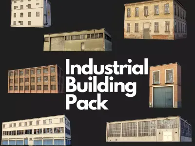 Industrial Building Pack Low-poly 3D model