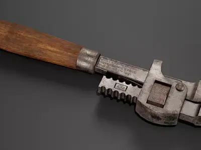 Wrench - Low Poly Game-Ready - PBR Textured Tool Asset Low-poly 3D model