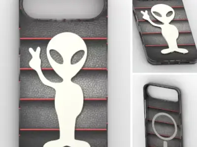 Cosmic Peace Alien MagSafe Case 3D print model