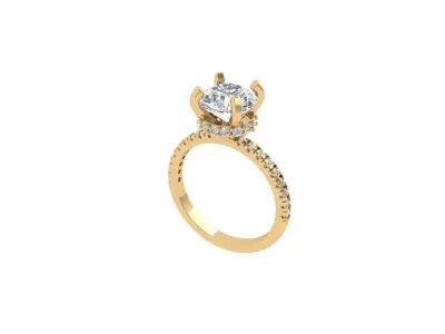 Solitaire Engagement Ring 3D print model 108