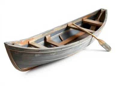 Weathered Rowboat with Oars model pack Low-poly 3D model