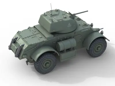 T17E1 Staghound Armored Car Low-poly 3D model