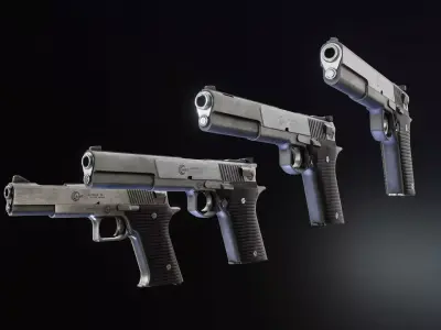 Automag series Pistols Low-poly 3D model