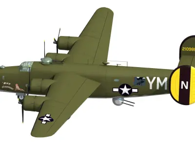 B-24J Liberator 3D model purchase