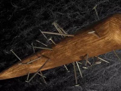 POST APOCALYPTIC MELEE WEAPON NAILED BAT Low-poly 3D model