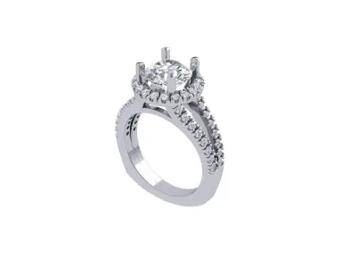 Wedding Art Deco Ring 3D print model 3