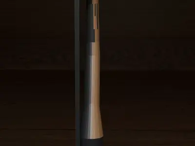 Stylized Wooden and Black War Bow - Low Poly 3D Model Free low-poly 3D model