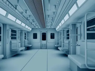 Metro Subway Interior 3D model 3D model