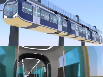 Elevated Train Concept Free 3D model purchase