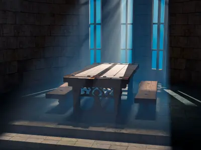 Old Wood Table 3D model