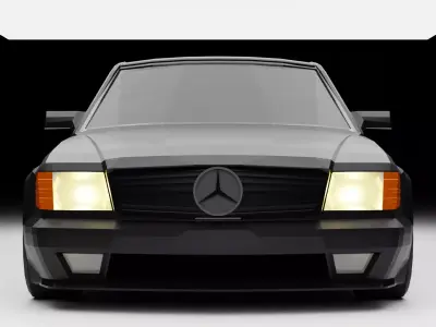 Mercedes-Benz 560 SEC Coupe AMG Low-poly 3D model