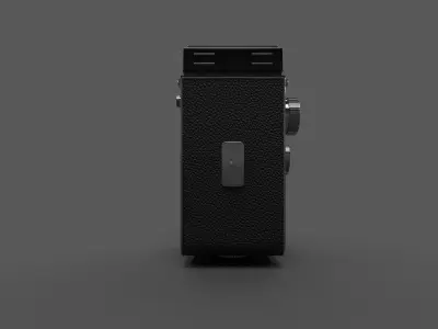 Twin Lens Reflex TLR Antique Film Camera Low-poly 3D model