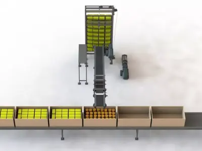 Machine for individual packaging of cakes 3D model