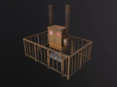 Gas distribution station 3D Model Low-poly 3D model