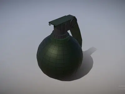 Hand Grenade 3D model 2