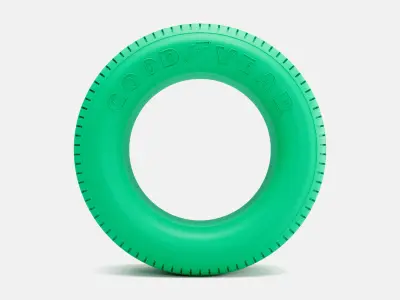 15x8 Goodyear Blue Streak 700 Tire 3D print model
