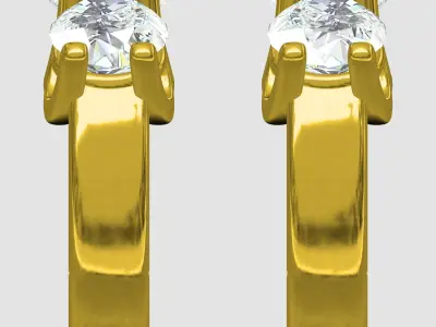 3 Diamond U Gellery Earring 3D print model