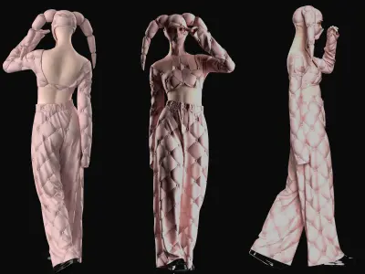 Sci-fi Fashion women Outfit 3dmodel Low-poly 3D model